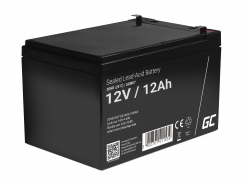 Green Cell AGM VRLA 12V 12Ah bezobsługowy akumulator do systemu alarmowego kasy fiskalnej zabawki