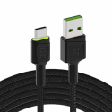 Kabel USB-C Typ C 1,2m LED Green Cell Ray, szybkie ładowanie Quick Charge 3.0