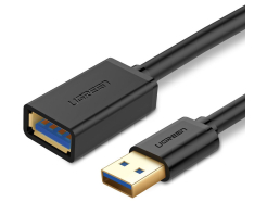 Przedłużacz kabla USB UGREEN, USB-A 3.0 (Żeński) - USB-A 3.0 (Męski), 3m, czarny kolor, Kabel przedłużający