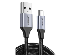 Kabel USB do USB-C UGREEN 300 cm, Szybkie ładowanie Quick Charge 3.0, Wysoka wytrzymałość, Czarno-srebrny