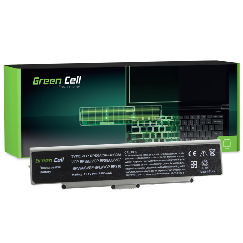 Bateria Green Cell VGP-BPS9/B do Sony Vaio VGN-NR CR AR570 AR670 AR770 (Srebrna)