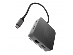 Adapter, Przejściówka, Green Cell GC HUB2 USB-C 6w1 (USB 3.0 HDMI Ethernet USB-C) do Apple MacBook, Dell XPS i innych