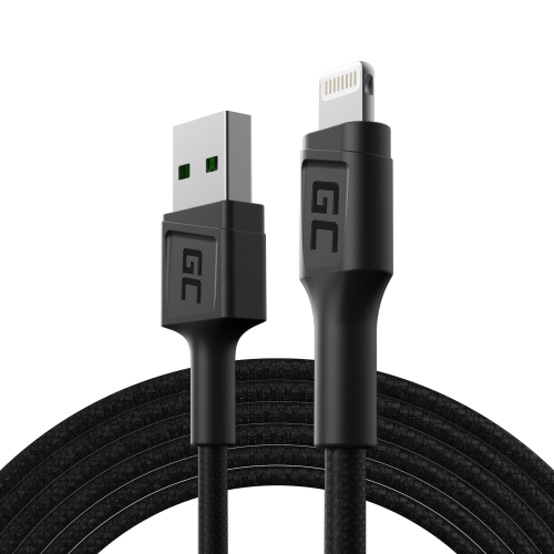 Kabel Przewód Green Cell GC PowerStream USB - Lightning 200cm szybkie ładowanie Apple 2.4A
