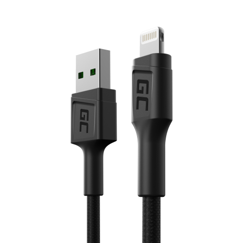 Kabel Przewód Green Cell GC PowerStream USB - Lightning 30cm szybkie ładowanie Apple 2.4A