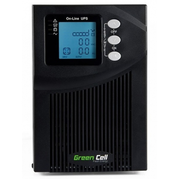 Zasilacz awaryjny UPS Online Green Cell MPII 1000VA 900W z wyświetlaczem LCD