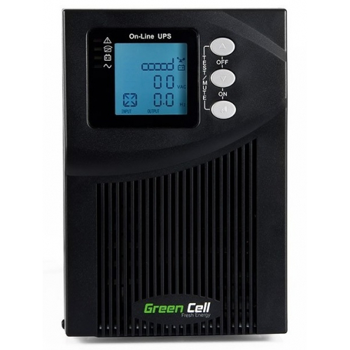 Green Cell Zasilacz Awaryjny UPS 1000VA 900W Online MPII z wyświetlaczem LCD