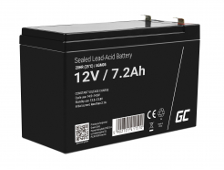 Green Cell AGM VRLA 12V 7.2Ah bezobsługowy akumulator do systemu alarmowego kasy fiskalnej zabawki