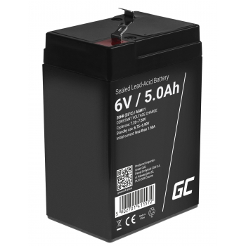 Green Cell AGM VRLA 6V 5Ah bezobsługowy akumulator do systemu alarmowego kasy fiskalnej zabawki