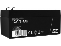 Green Cell AGM VRLA 12V 3.4Ah bezobsługowy akumulator do systemu alarmowego kasy fiskalnej zabawki