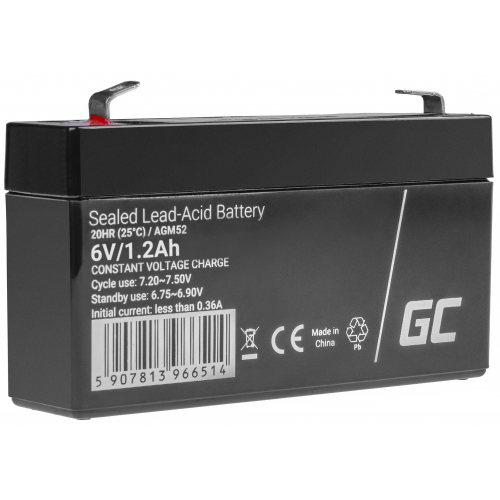 Akumulator bezobsługowy AGM VRLA Green Cell 6V 1.3Ah do systemów alarmowych i zabawek