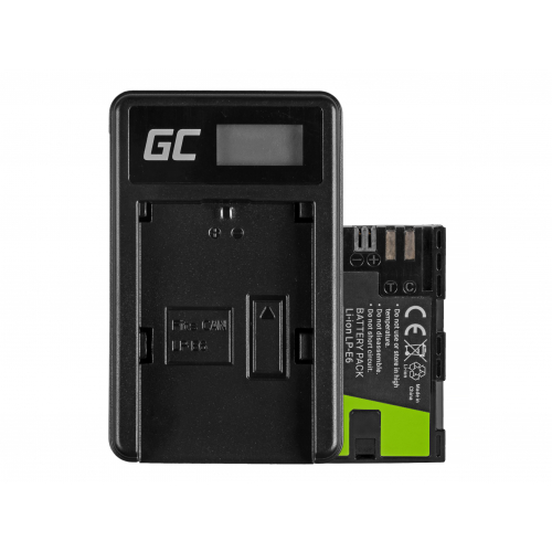 Bateria LP-E6 i Ładowarka LC-E6 Green Cell ® do Canon EOS 70D, 5D Mark II/ III, 80D, 7D Mark II, 60D, 6D, 7D 7.4V 1900mAh