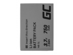 Akumulator Bateria NB-5L Green Cell do aparatu Canon PowerShot SX220HS SX230HS Digital IXUS 90IS 800IS 850IS 860IS 3.7V 750mAh