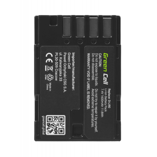 Akumulator Bateria Green Cell ® D-LI90 do Pentax K-01 K-3 K-3 II K-3 III K-5 K-5 II K-7 645 645D 645Z, Full Decoded 7.4V 1600mAh