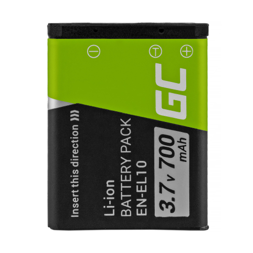Bateria Green Cell ® EN-EL10 do Nikon Coolpix S60, S80, S200, S210, S220, S500, S520, S3000 3.7V 700mAh