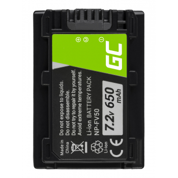 Bateria Green Cell ® NP-FV50 / NP-FV100 do Sony DCR-DVD506E DCR-DVD510E HDR-CX116E HDR-CX130 HDR-CX155E HDR-UX9E 7.2V 700mAh