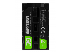 Akumulator Bateria Green Cell ® NP-F970 NP-F550 NP-F750 NP-F530 do Sony MVC FDR3E DCR TRV120E VX2100 TRV320E HDR-FX1 6600mAh