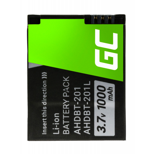 Akumulator Bateria Green Cell ® AHDBT-301 do kamery GoPro HD HERO 3 HERO3+ Black Silver White Edition, Full Decoded 3.7V 1000mAh