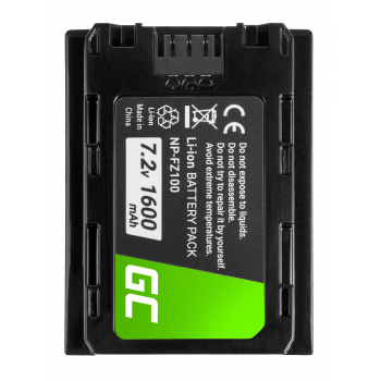 Akumulator Bateria Green Cell ® NP-FZ100 do Sony Alpha A1 A7 III A7R III A7 IV A9 A9R A9S A6600 ILCE-7M3 ILME-FX3, 7.2V