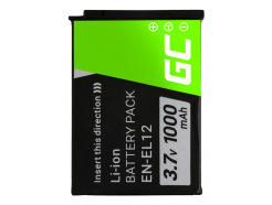 Akumulator Bateria Green Cell ® EN-EL12 do Nikon Coolpix A900 AW100 AW120 AW130 P300 W300 S6200 S6300 S9100 S9300 3.7V 1000mAh