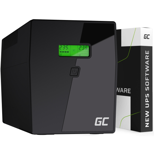 Green Cell Zasilacz Awaryjny UPS 2000VA 1400W Power Proof z wyświetlaczem LCD Czysty Sinus