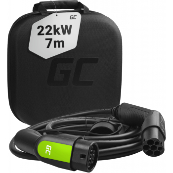 Kabel Green Cell GC Type 2 22kW 7m do ładowania EV Tesla Leaf Ioniq Kona E-tron Zoe z futerałem
