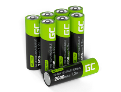 Green Cell Baterie Akumulatorki Paluszki 8x AA R6 2600mAh