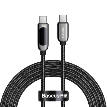 Kabel USB-C - USB-C Baseus Display, 100W, 5A, Szybkie ładowanie Quick Charge 4.0, PD, AFC, FCP, 2m, Wyświetlacz mocy ładowania