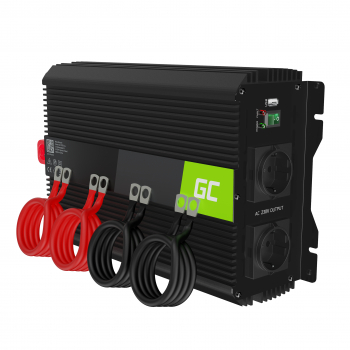 Green Cell PRO przetwornica samochodowa 12V na 230V 3000W/6000W Inwerter napięcia Modyfikowana sinusoida - OUTLET