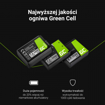 Akumulator Bateria Green Cell ® LI-10B do Olympus Stylus 300 400 410 500 600 800 Digital Camedia C-50 C-470 Zoom 3.7V 1500mAh