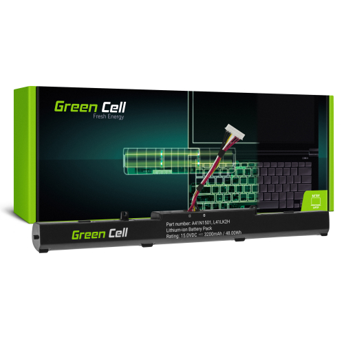 Bateria Green Cell A41N1501 do Asus ROG GL752 GL752V GL752VW, Asus VivoBook Pro N552 N552V N552VW N552VX N752 N752V N752VX