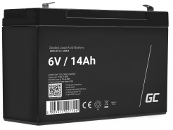 Green Cell AGM VRLA 6V 14Ah bezobsługowy akumulator do systemu alarmowego kasy fiskalnej zabawki - OUTLET