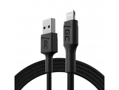 Kabel Przewód Green Cell GC PowerStream USB - Lightning 120cm szybkie ładowanie Apple 2.4A