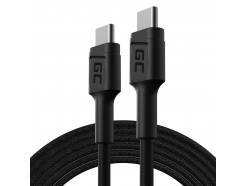Kabel Przewód Green Cell GC PowerStream USB-C - USB-C 200cm z obsługą Power Delivery (60W), 480 Mbps, Ultra Charge, QC 3.0