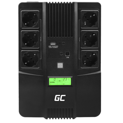 Green Cell Zasilacz Awaryjny UPS AiO 600VA 360W z wyświetlaczem LCD