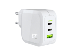 Green Cell Ładowarka sieciowa 65W GaN GC PowerGan do Laptopa, MacBooka, Telefonu, Tabletu, Nintendo Switch - 2x USB-C, 1x USB-A