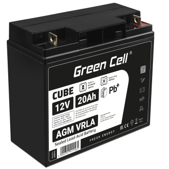 Green Cell AGM VRLA 12V 20Ah bezobsługowy akumulator do kosiarki skutera łodzi wózka inwalidzkiego